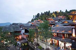 Negative Space Prints: The Old Town, Lijiang, UNESCO World Heritage Site, Yunnan Province, China, Asia