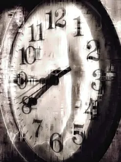 Analog Prints: Old wall clock in sepia tone