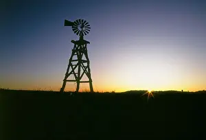 Buddy Prints: An old wooden water pumping windmill in the Oregon Outback in the Fort Rock area
