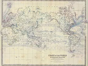 18 19 Prints: Old world map of the 18-19th century
