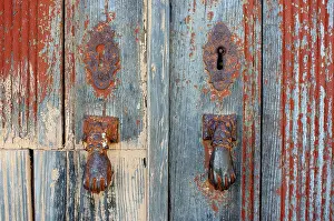 Algarve Prints: Old worn door knockers Algarve portugal
