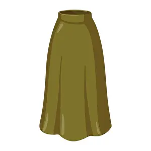 Closet Prints: Olive green midi skirt with soft folds