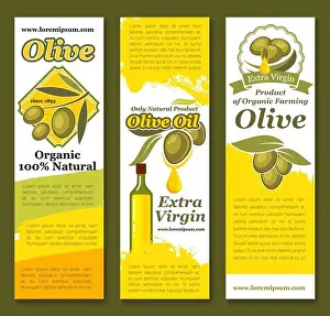 Dressing Prints: Olive oil banners of green and black olives