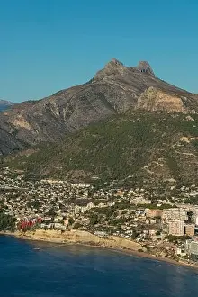 Housing Development Prints: Olta mountain and Bernia mountain, Calpe, Costa Blanca, Alicante province, Spain