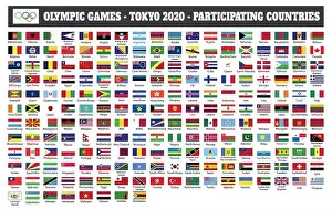 Olympic Games - Tokyo 2020-Participating Countries Flags