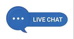 Communication Technology Prints: Online Live button of speech bubble with facebook icon