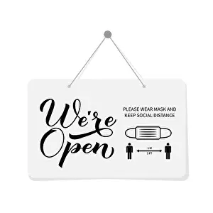 Barbershop Prints: We re open calligraphy hand lettering signboard