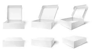 Wrap Prints: Open packaging box. Blank package boxes