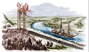 Water Transport Prints: Opening of Suez Canal, 1869