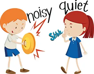 Little Prints: Opposite adjectives noisy and quiet