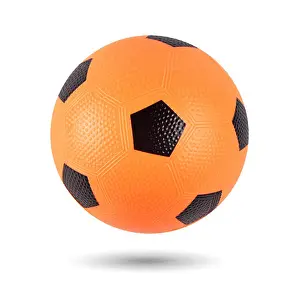 Inflated Prints: Orange Rubber Ball with Black Spots Isolated over White Background