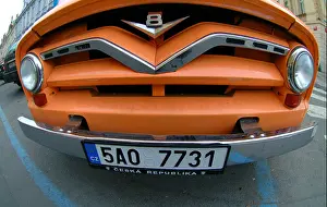 Fender Prints: orange vehicle fender czech republic prague car motor praha praga prag number plate registration ceska east eastern