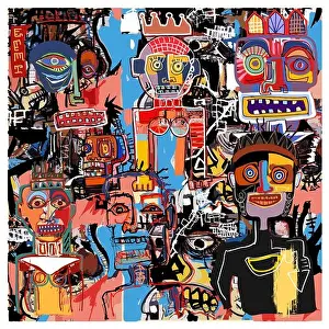 Dream Prints: Original composition inspired by Jean-Michel Basquiat - vector illustration