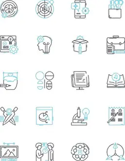 Unconventional Prints: Original concept linear icons set