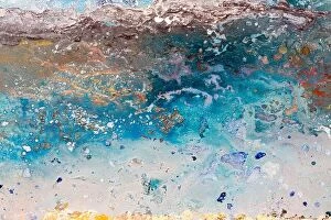 Images Dated 2nd September 2017: Original painting, artwork, oil on canvas, sea waves and white b