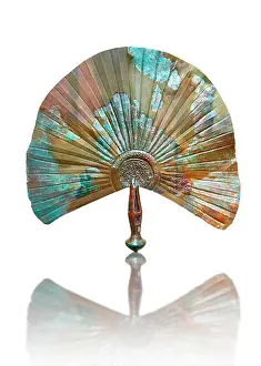 Ancient Art Prints: Ornamental Etruscan fans excavated from the Tomb of the Fans in Flabelli (Tomba dei Flabelli)