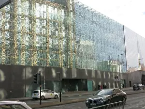 Leicester Prints: The ornate glass facade of the John Lewis department store in the Highcross shopping centre in Leicester