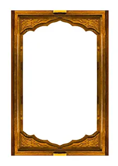 Ornate wooden frame background with decorated design borders
