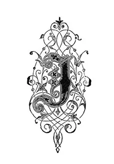 Pictorial Prints: An ornately decorated letter used as an initial or drop cap at the beginning of a word