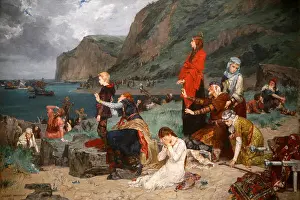 Dives Prints: Orsay museum. Albert Maignan. Norman float departing for the conquest of England