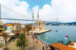 Martyrs Prints: ORTAKOY, ISTANBUL, TURKEY. Ortakoy Mosque and Bosphorus Bridge (15th July Martyrs Bridge)