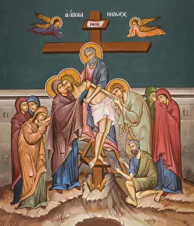 Deposition Prints: Orthodox icon of deposition of body of Christ from cross