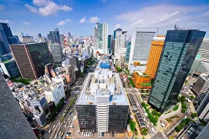 Osaka, Japan cityscape overlooking the Umeda District