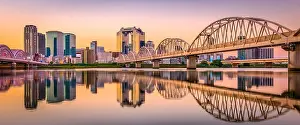 Osaka, Japan Umeda District cityscape panorama on the Yodogawa River