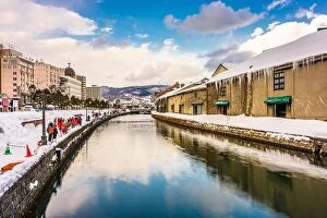 Sea Collection: Otaru, Japan winter skyline on the canals