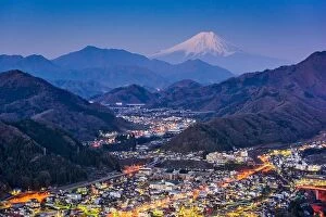 Images Dated 16th April 2017: Otsuki, Japan Skyline with Mt. Fuji