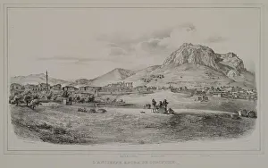 Corinth Prints: Otto Magnus Von Stackelberg's 1834 painting L'ancienne agora de Corinthe captures the ruins of the ancient