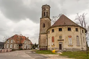 Ruined Prints: Outdoor of old Evangelical church in Zeliszow village, Poland, Europe