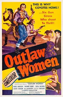 Vintage Poster Prints: Outlaw Women (Howco, R-1956). One Sheet film poster - Western movie - Marie Windsor