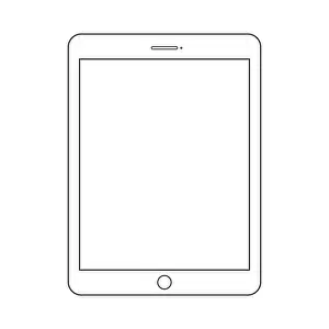 Responsive Prints: Outline drawing tablet. Elegant thin line style design