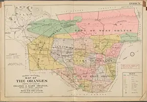 Outline and index. Map of the Oranges showing the cities of Orange & East Orange