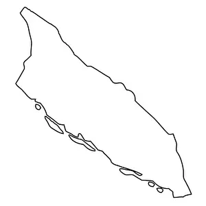 Frontiers Prints: Outline, map of Aruba