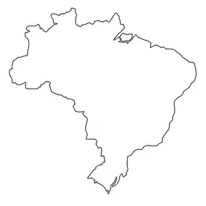 Amerikanisch Prints: Outline, map of Brazil