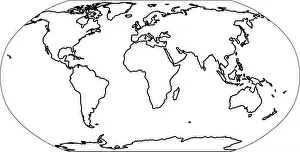 Outline map of World. Simple flat vector illustration