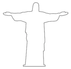 Rio De Janeiro Prints: Outline of the statue of Christ the Redeemer