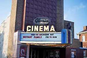 Analog Prints: Outside view of an old fashioned theater and cinema