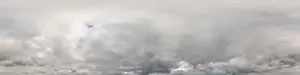Spherical Dome Prints: Overcast sky panorama on rainy day with Nimbostratus clouds in seamless spherical equirectangular format