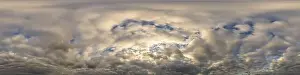 Overcast sky panorama on rainy day with Nimbostratus clouds in seamless spherical equirectangular format
