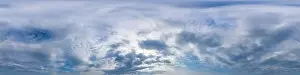 Spherical Dome Prints: Overcast sky panorama on rainy day with Nimbostratus clouds in seamless spherical equirectangular format