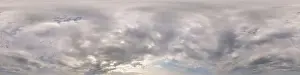 Overcast sky panorama on rainy day with Nimbostratus clouds in seamless spherical equirectangular format