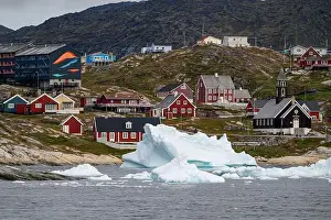 Indigenous Culture Prints: Overlook over Ilulissat, Western Greenland, Denmark, Polar Regions