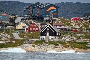Glaciers Prints: Overlook over Ilulissat, Western Greenland, Denmark, Polar Regions