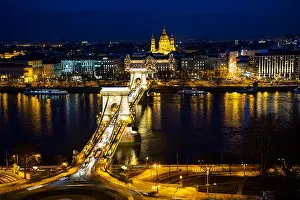 Danube Prints: Overview of Budapest at night