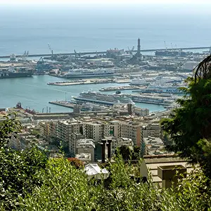Genoa Italy Prints: Overview of Genova port