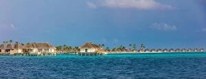 Images Dated 3rd August 2019: Overwater bungalows at Maldives island. Luxury summer travel vacation destination