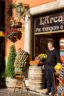 Wall Street Prints: Owner of the restaurant in Rome in Italy
